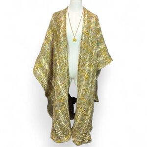 Vintage Joan Bryant Maxi Wool Ruana Wrap Coat Floor Length USA